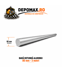Bara rotunda aluminiu 80 mm, 3 metri, EN AW-2007
